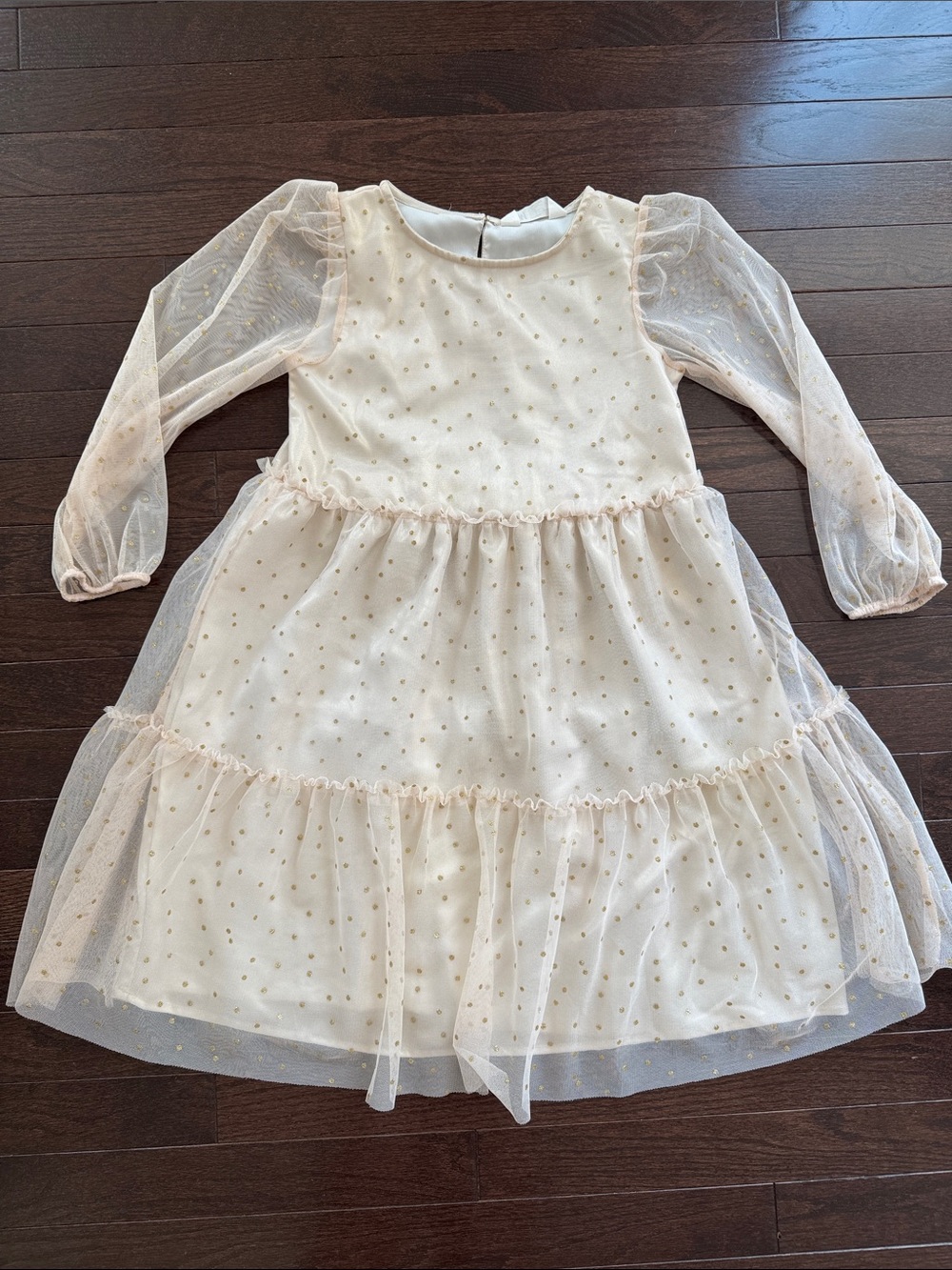 H&M Cream Dress with Gold Dot Tulle
